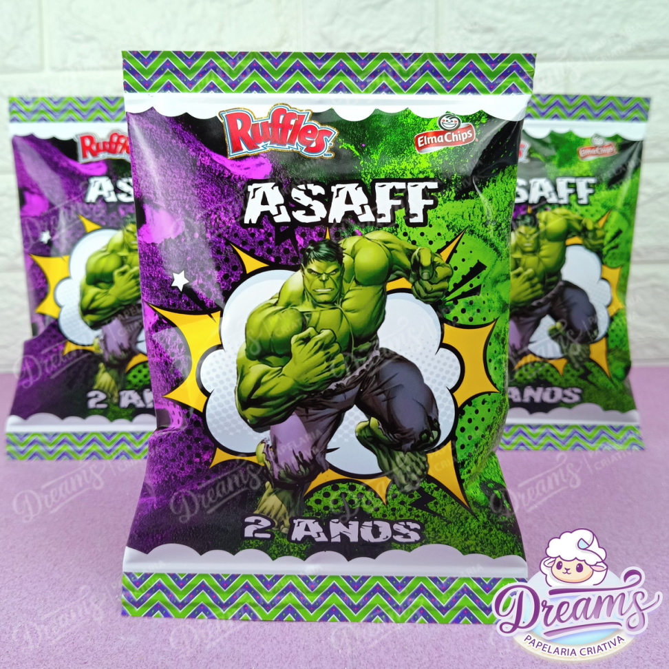 Kit com 20 Pacotes de Batata Ruffles 17 g Personalizados – Hulk - #3