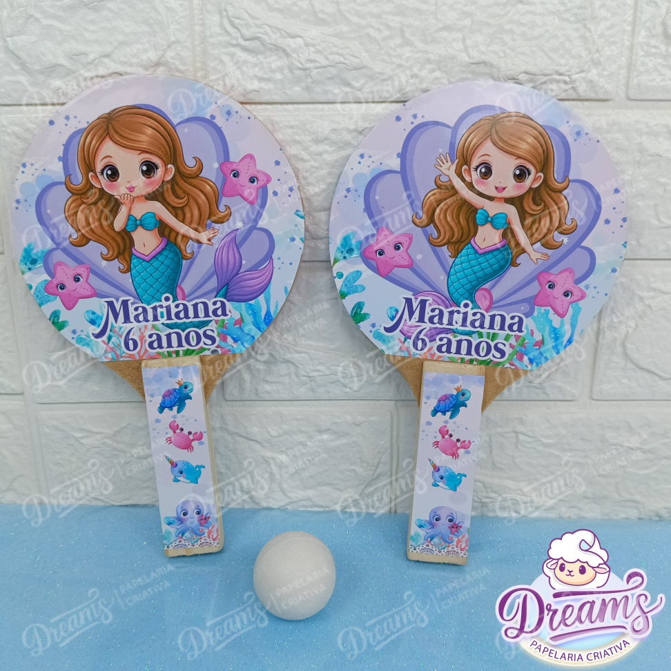 20 Raquetes de Ping Pong Personalizadas Sereia