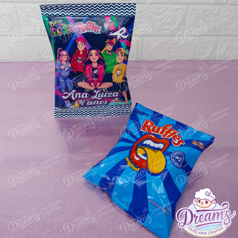 Kit com 20 Pacotes de Batata Ruffles 17 g Personalizados – Dos Rosa - #4