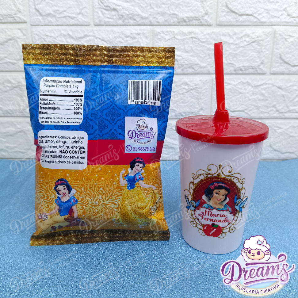 Kit com 12 Batatas Ruffles e 12 Copos de 480 ml – Branca de Neve e os Sete Anões - #5