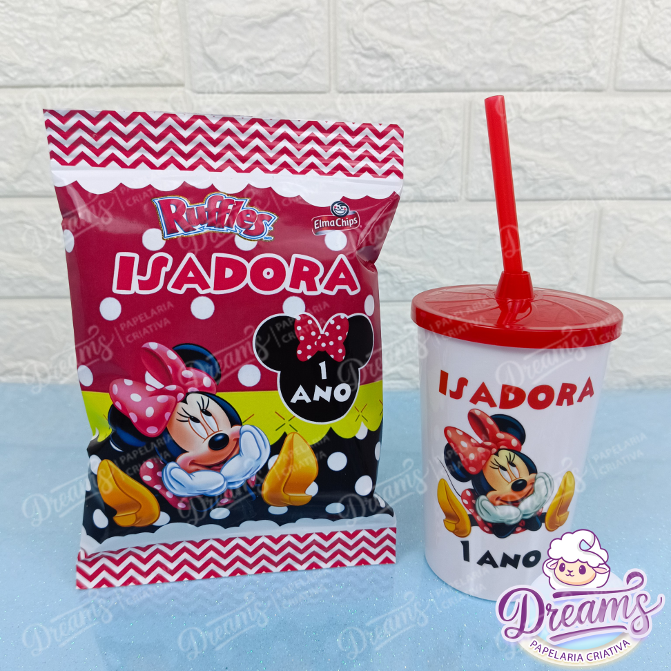 Kit com 12 Batatas Ruffles e 12 Copos de 480 ml – Minnie