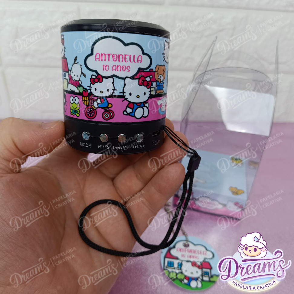 Kit com 20 Caixas de Som Bluetooth 887 Personalizadas – Hello Kitty