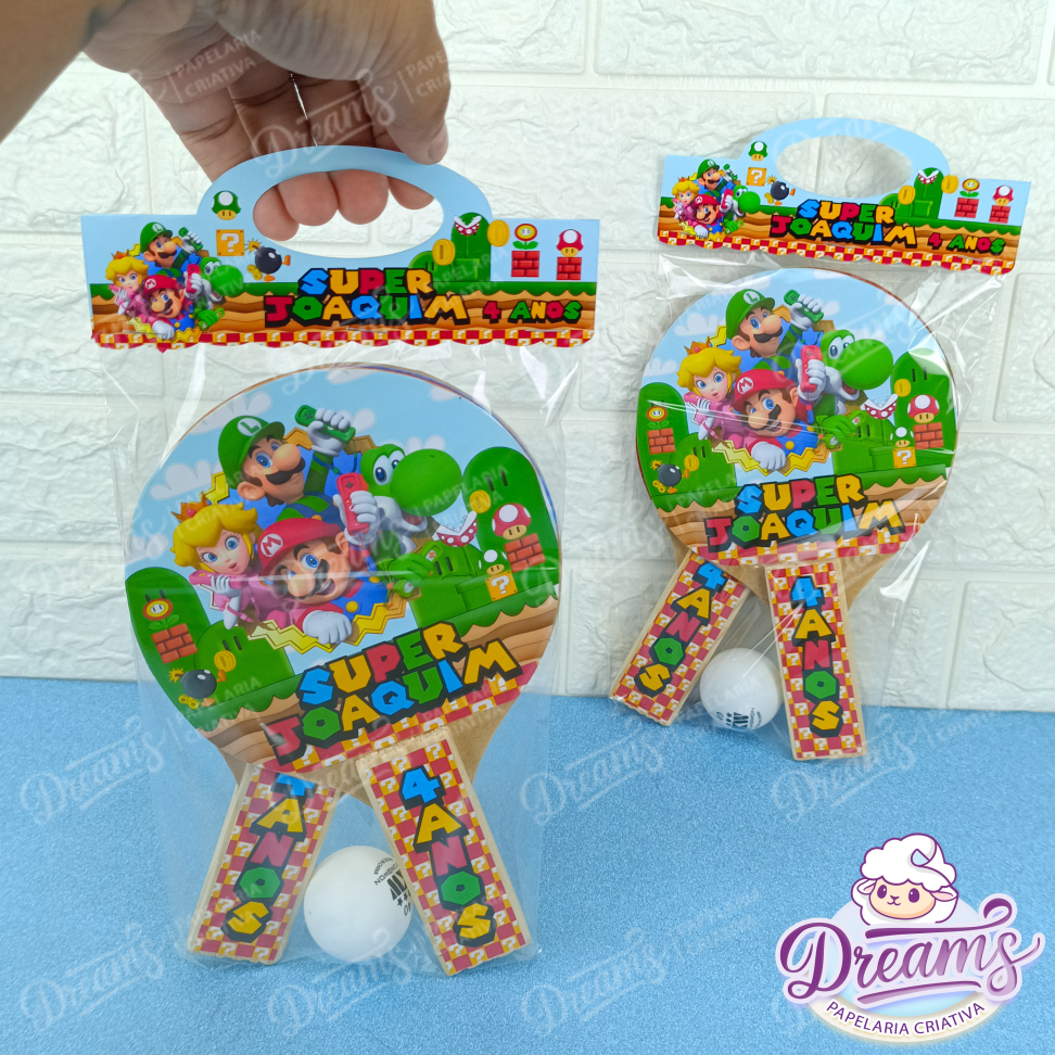Kit com 35 Raquetes de Pingue-Pongue Personalizadas – Super Mário - #4