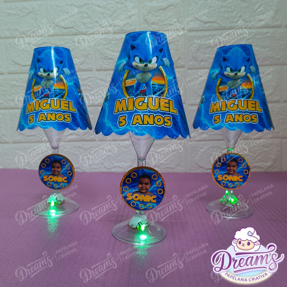 Kit com 10 Abajures de LED Personalizados com Foto – Sonic - #4