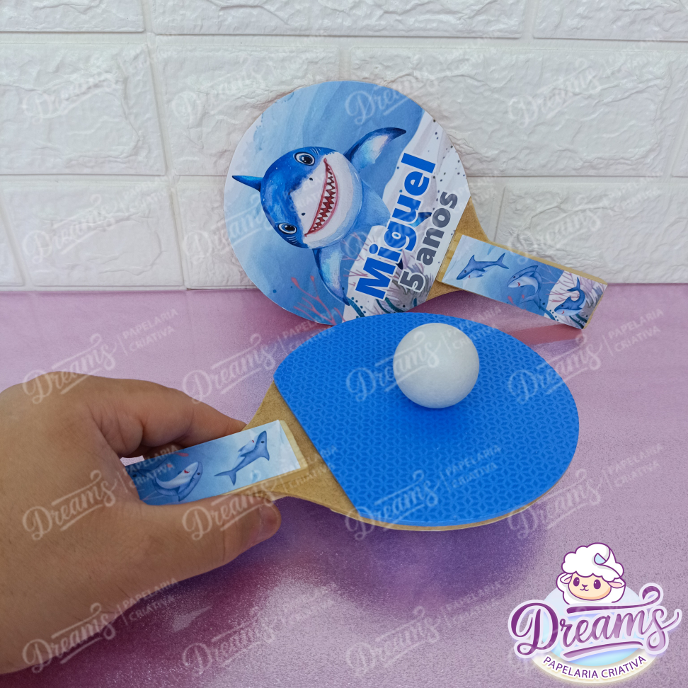 20 Raquetes de Ping Pong Personalizadas Baby Shark