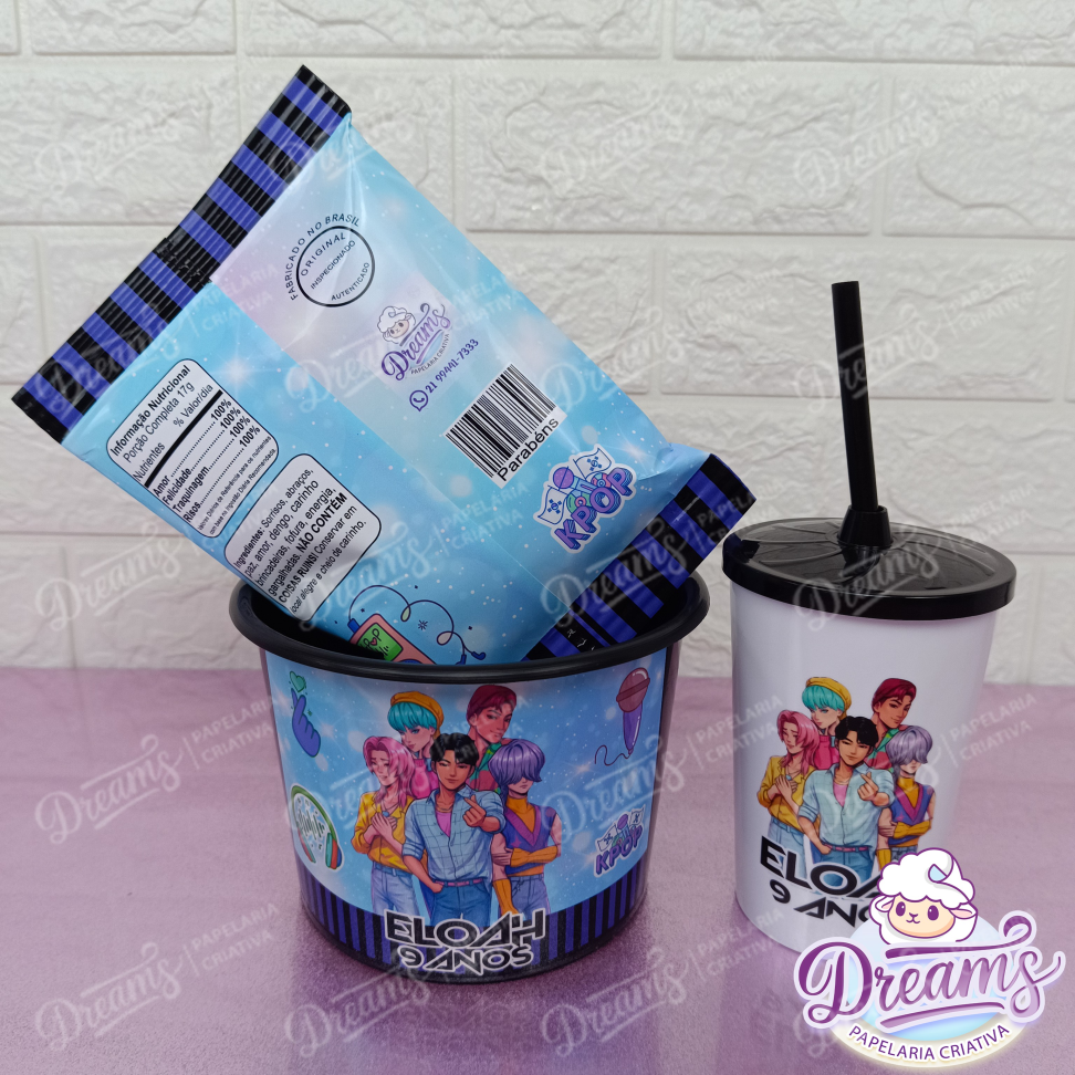 Kit com 20 Cineminhas: Balde, Copo 480 ml e Ruffles 17 g – Eloah K-pop - #5