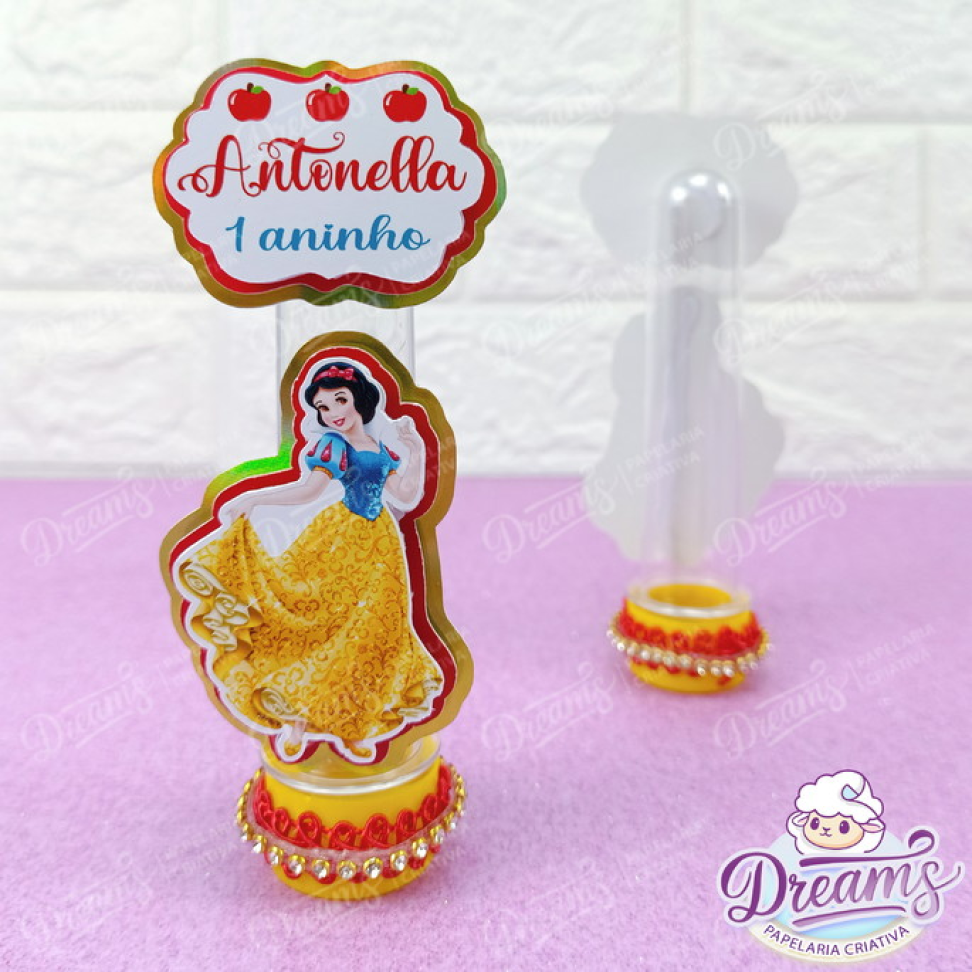Kit com 10 Tubetes Luxo 13 cm com Aplique – Branca de Neve - #3