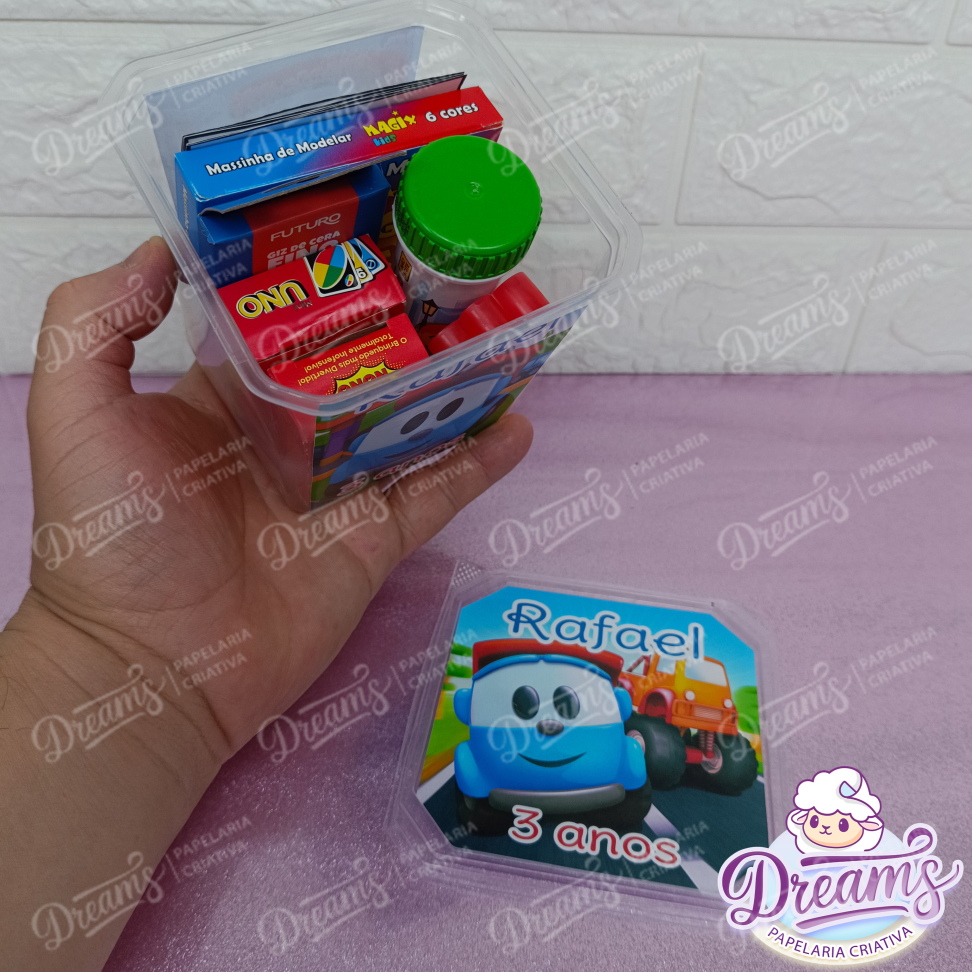 Kit com 20 Potes Diversão 750 ml Personalizados – Caminhões - #5