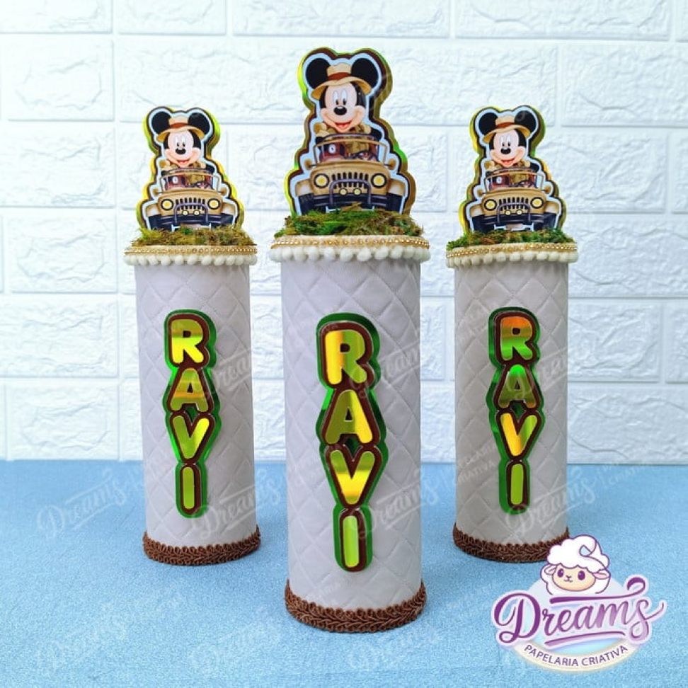 Kit com 10 Latas de Pringles 104 g Personalizadas de Luxo – Mickey Safari