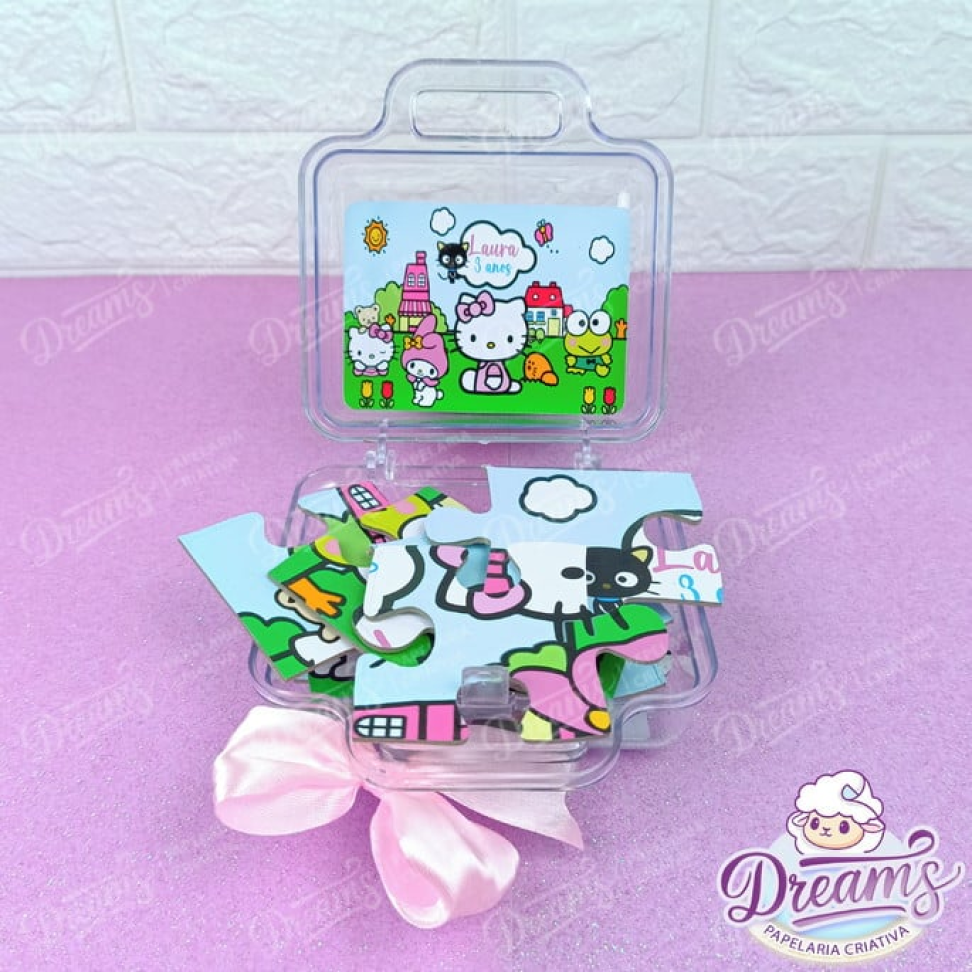 Kit com 20 Quebra-Cabeças de 12 Peças na Maletinha – Hello Kitty - #5