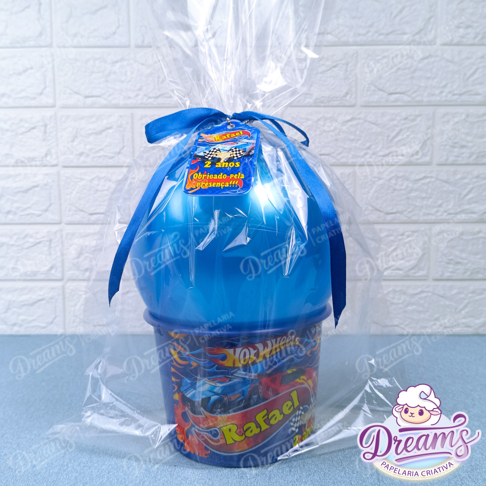 Kit com 12 Baldes de 1,5 Litro e 12 Bolas de Vinil – Hot Wheels