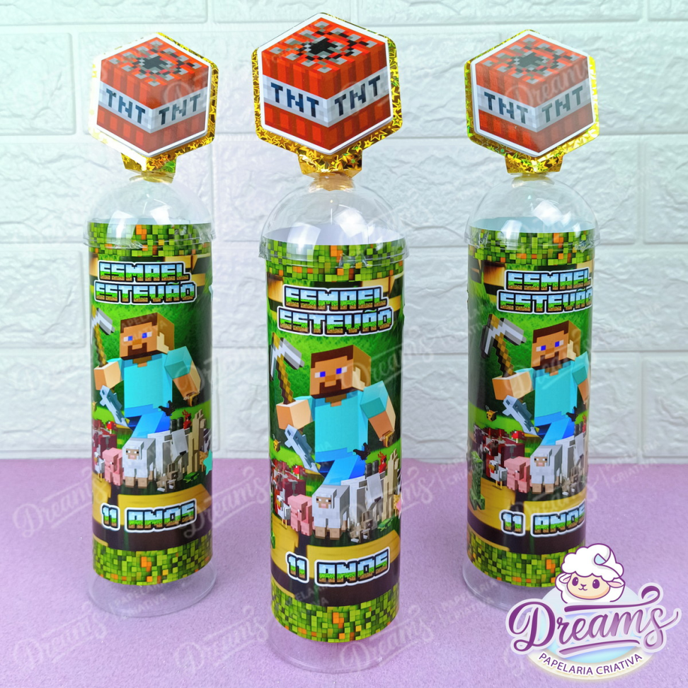 Kit com 20 Luminárias LED Personalizadas para Centro de Mesa – Minecraft - #4