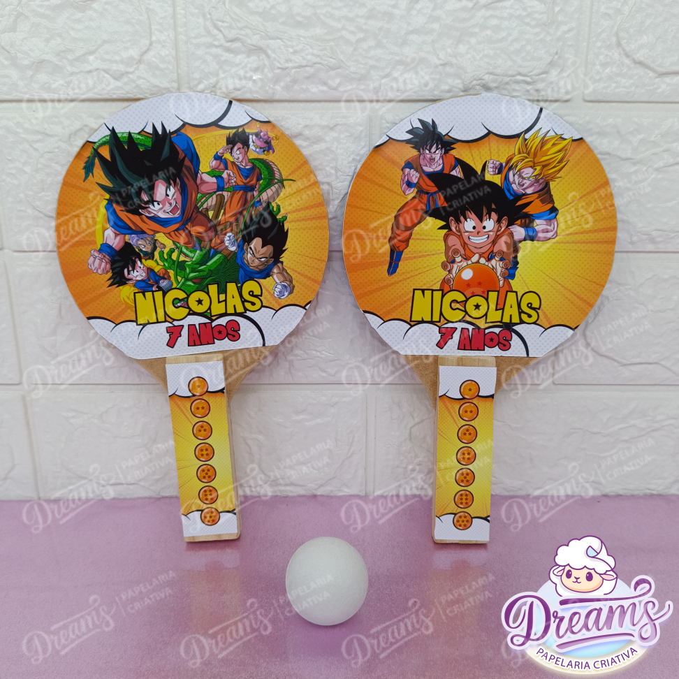 20 Raquetes de Ping Pong Personalizadas Dragon Ball