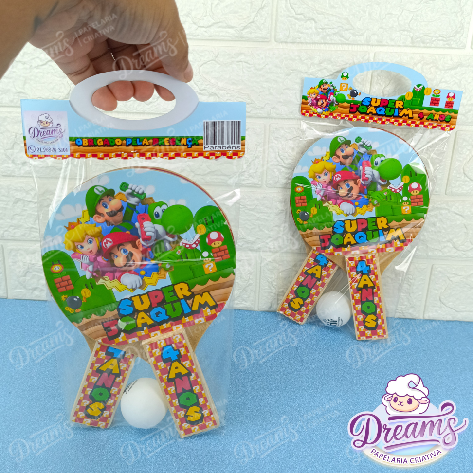 Kit com 35 Raquetes de Pingue-Pongue Personalizadas – Super Mário - #5