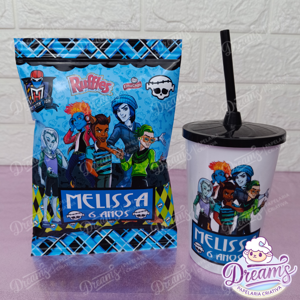 Kit com 12 Batatas Ruffles e 12 Copos de 480 ml – Monster High - #3
