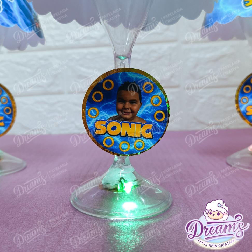 Kit com 10 Abajures de LED Personalizados com Foto – Sonic - #5