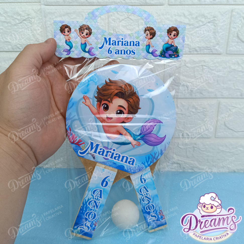 20 Raquetes de Ping Pong Personalizadas Sereia - #15