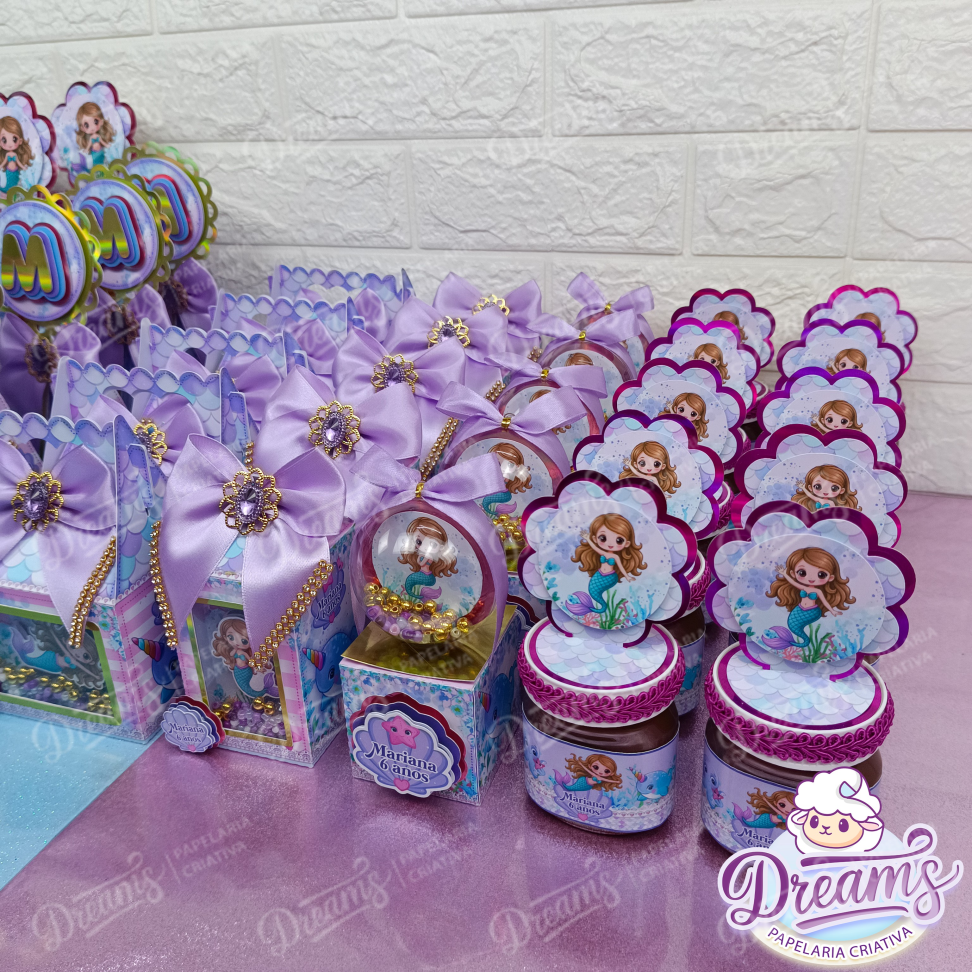 Kit Premium com 40 Itens Personalizados – Tema Sereia - #6