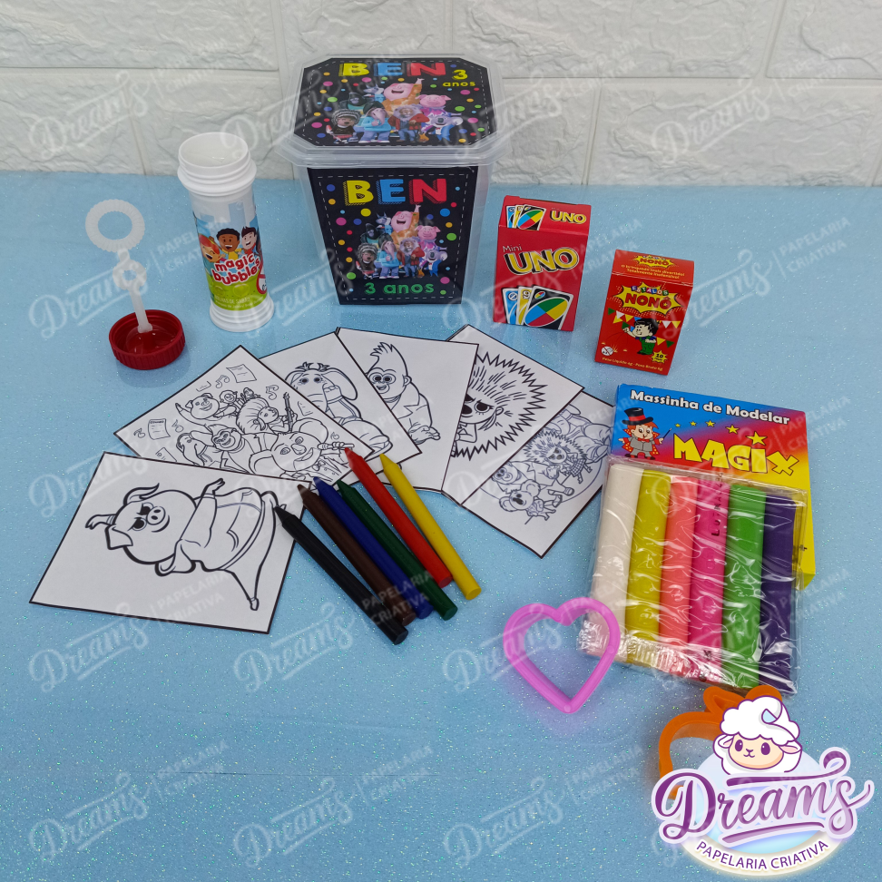 Kit com 20 Potes Diversão 750 ml Personalizados – Sing