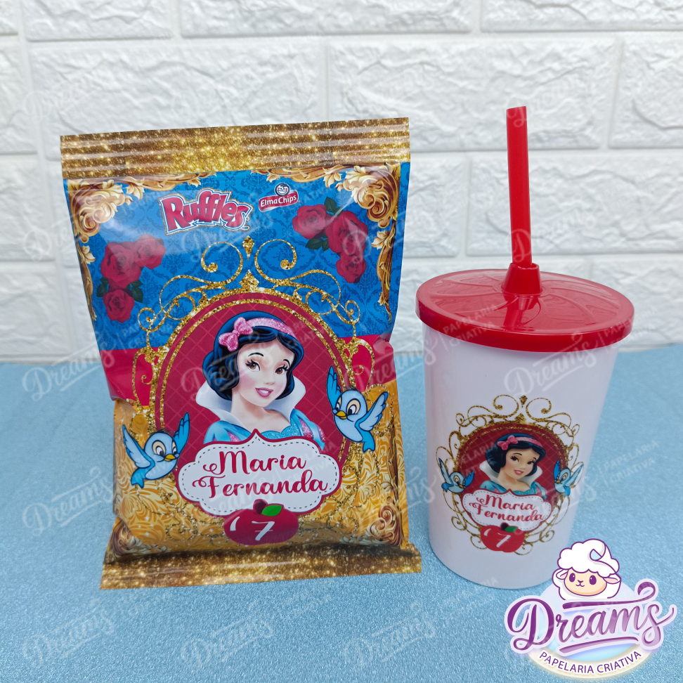 Kit com 12 Batatas Ruffles e 12 Copos de 480 ml – Branca de Neve e os Sete Anões - #4
