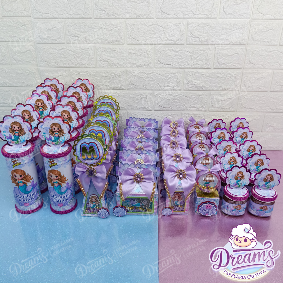 Kit Premium com 40 Itens Personalizados – Tema Sereia - #4