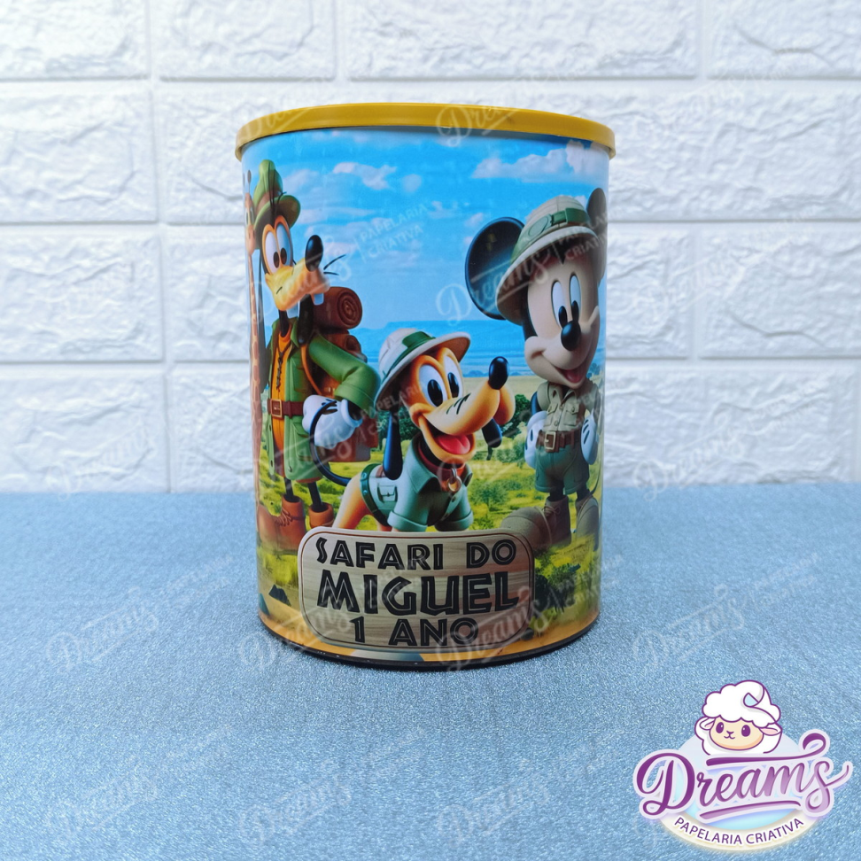 Kit com 20 Rótulos para Lata de Leite 800 g – Mickey Safari - #3