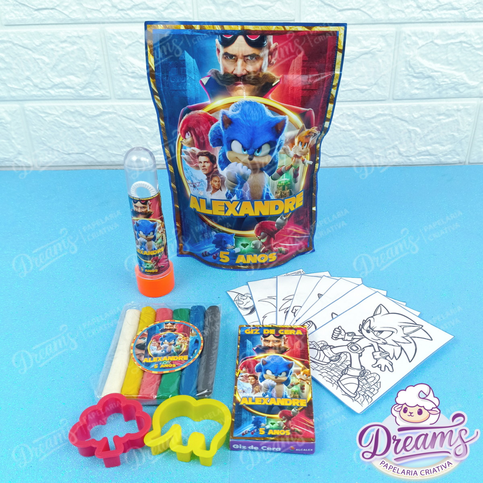 Kit com 10 Saquinhos Zip Lock Diversão 14 × 20 cm – Sonic - #4