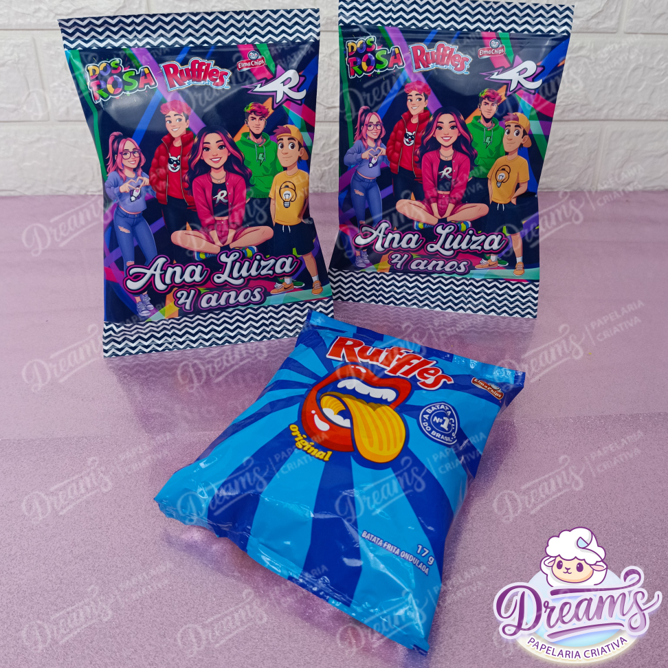 Kit com 20 Pacotes de Batata Ruffles 17 g Personalizados – Dos Rosa - #5