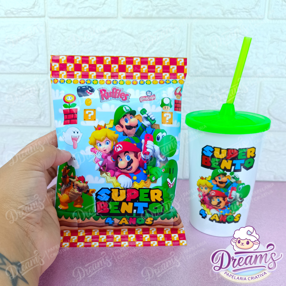 Kit com 12 Batatas Ruffles e 12 Copos Twister 480 ml – Super Mario - #3