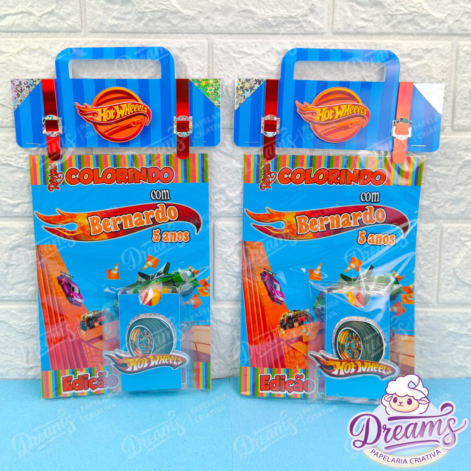 Kit com 20 Revistas de Colorir, Giz de Cera e Adesivos de Luxo – Hot Wheels - #3