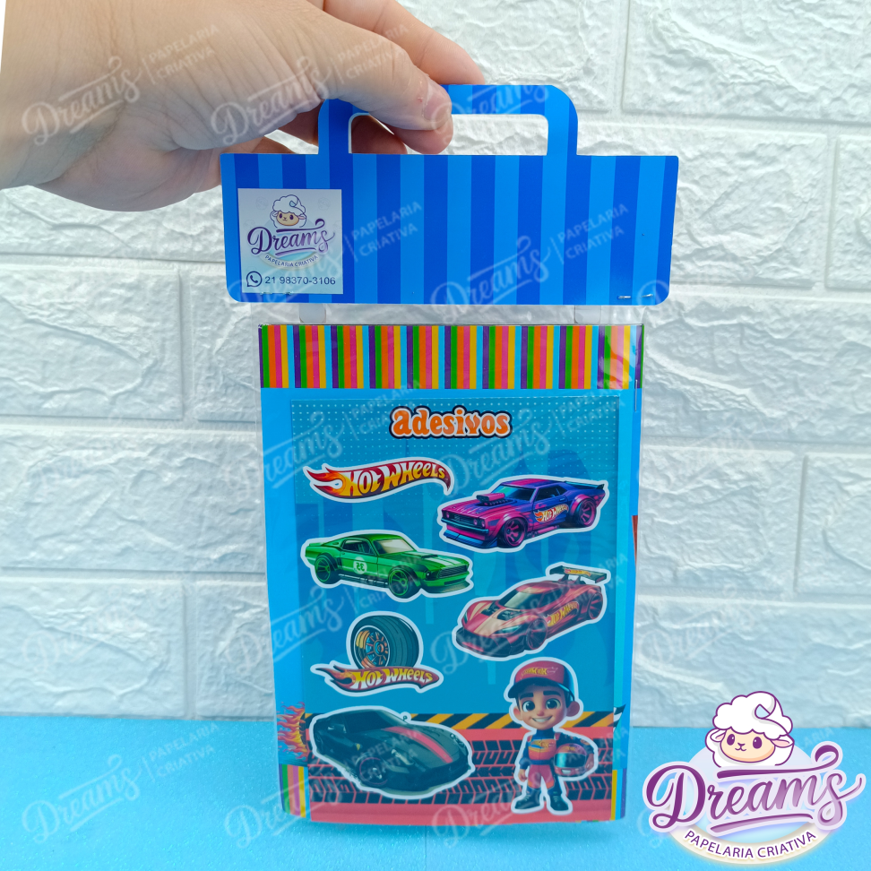 Kit com 20 Revistas de Colorir, Giz de Cera e Adesivos de Luxo – Hot Wheels - #9