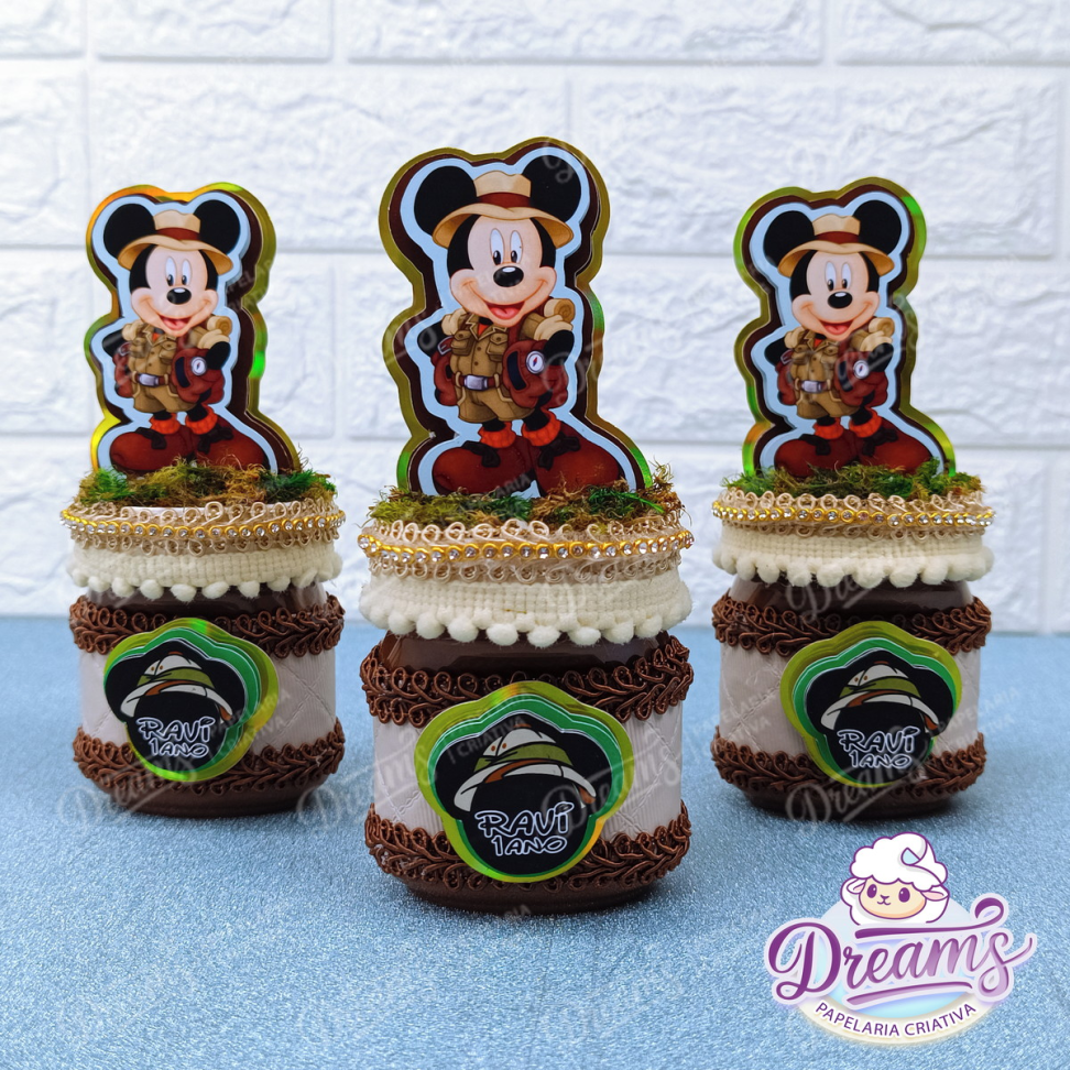 Kit com 10 Potes de Nutella 140 g Personalizados de Luxo – Mickey Safari