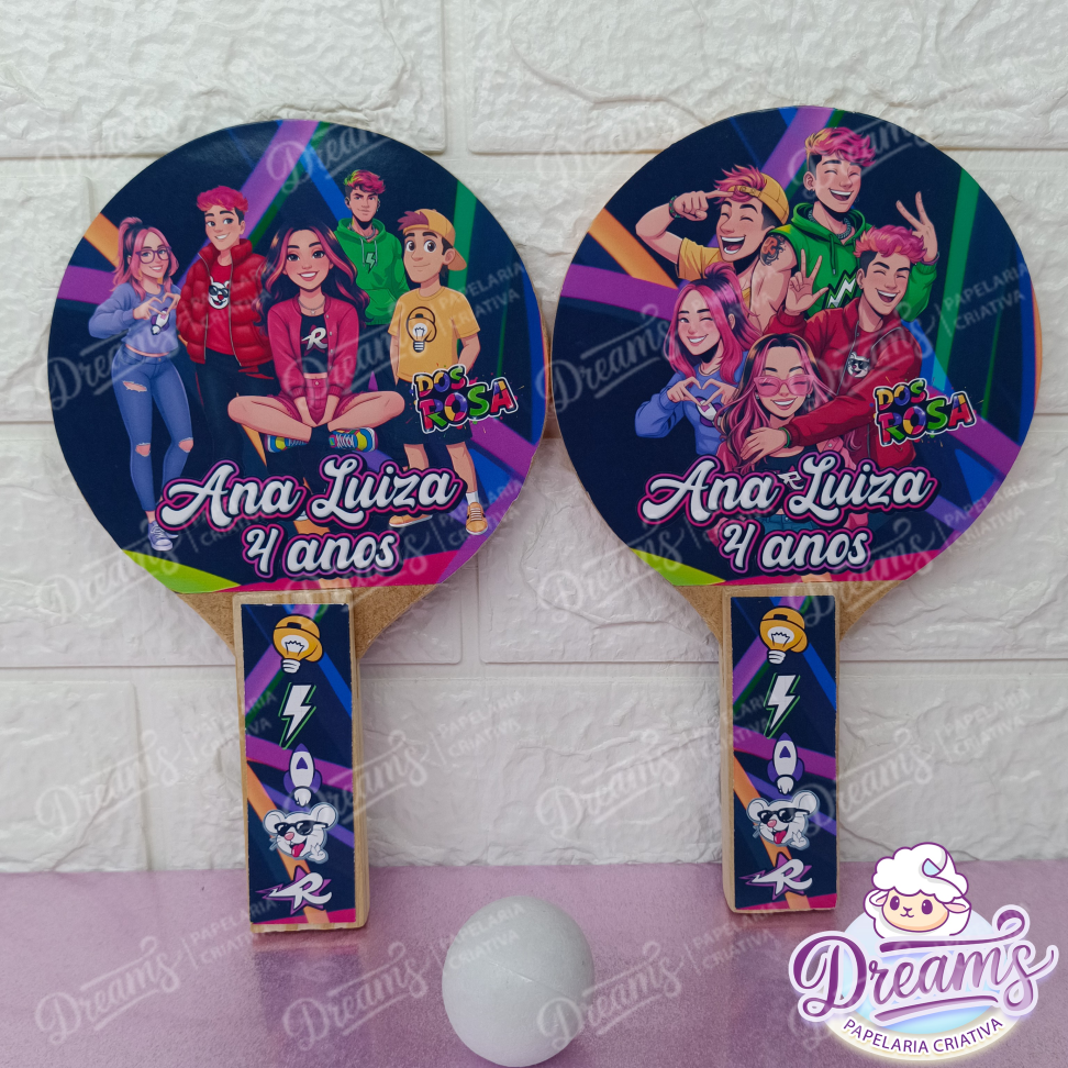 20 Raquetes de Ping Pong Personalizadas Dos Rosa - #3