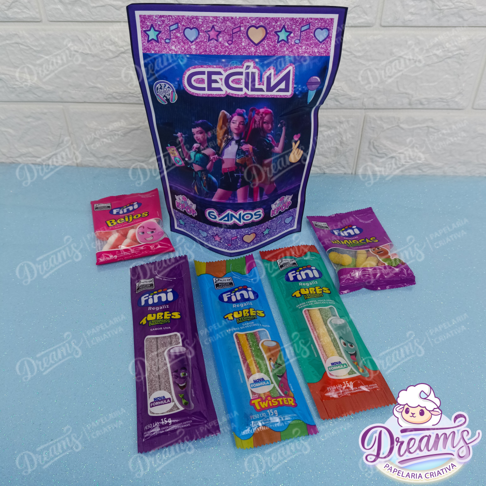 Kit com 20 Saquinhos Zip Lock e 5 Finis – Guerreiras do K-Pop