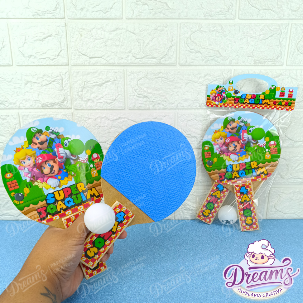 Kit com 35 Raquetes de Pingue-Pongue Personalizadas – Super Mário - #3