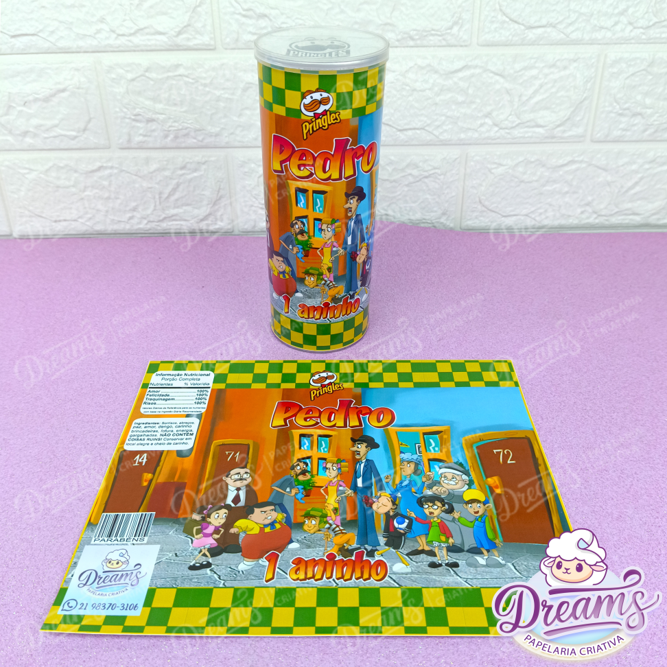 Kit com 20 Rótulos para Pringles 109 g – Chaves