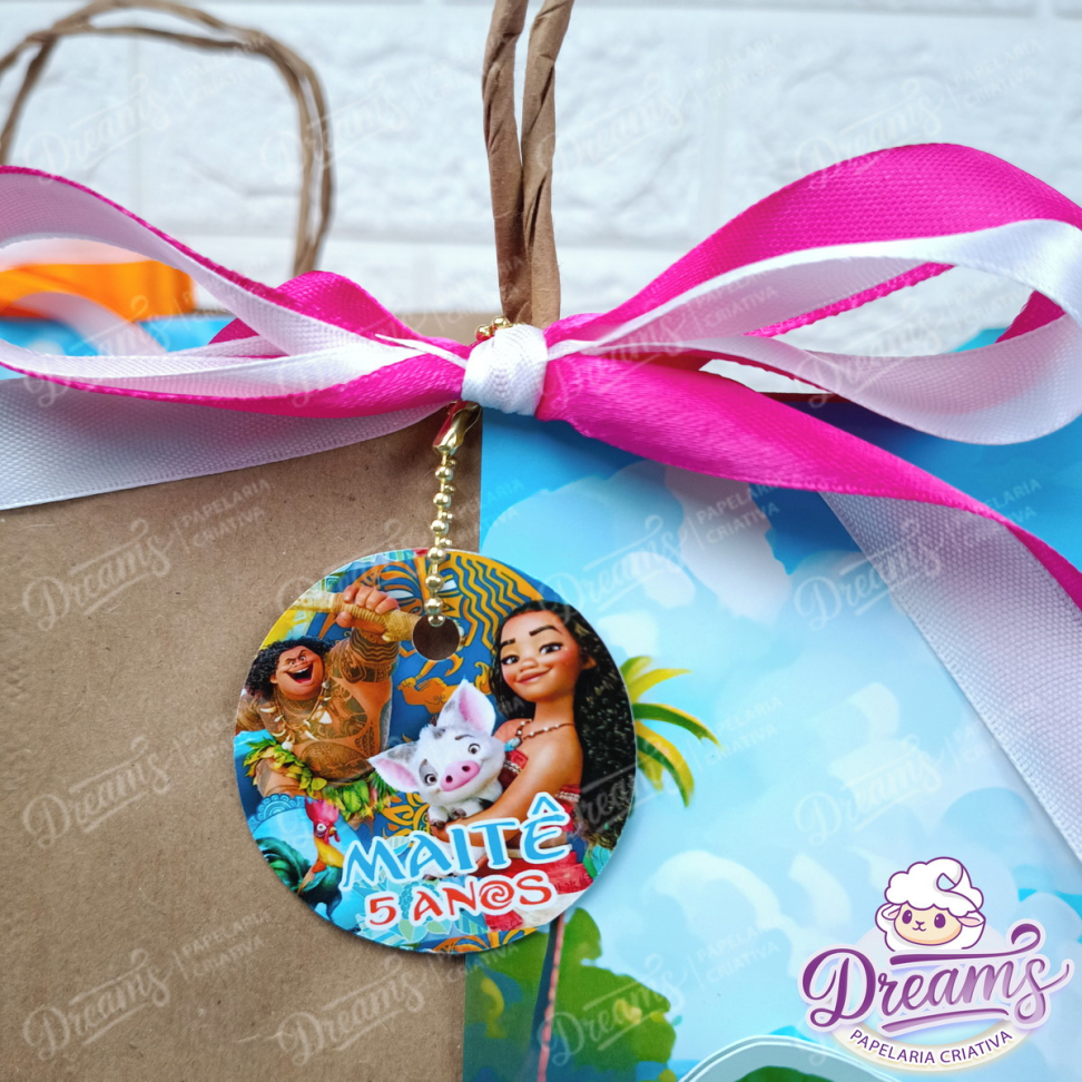Kit com 10 Sacolas Kraft Personalizadas 31 × 24 × 15 cm – Moana - #5