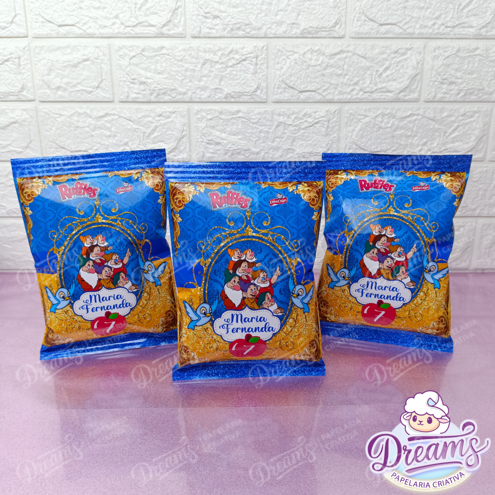 Kit com 20 Pacotes de Batata Ruffles 17 g Personalizados – Branca de Neve - #11