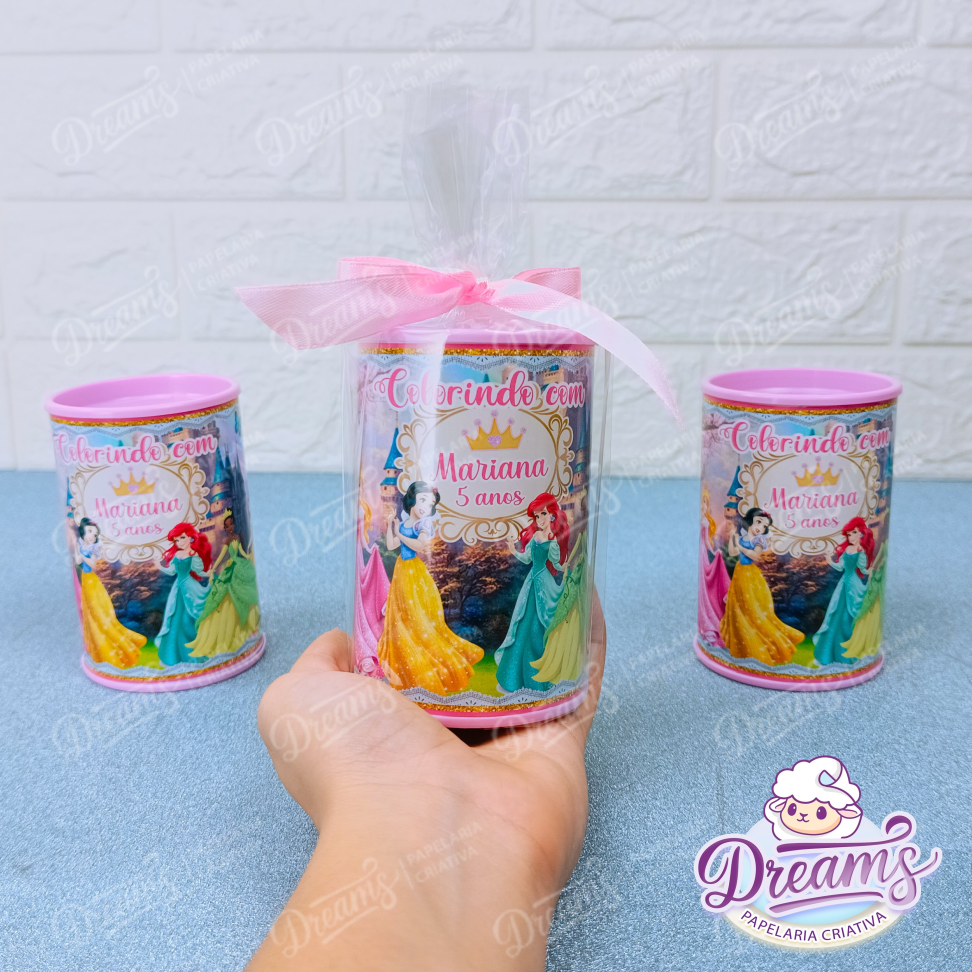 Kit com 20 Cofrinhos para Colorir sem Tag – Princesas