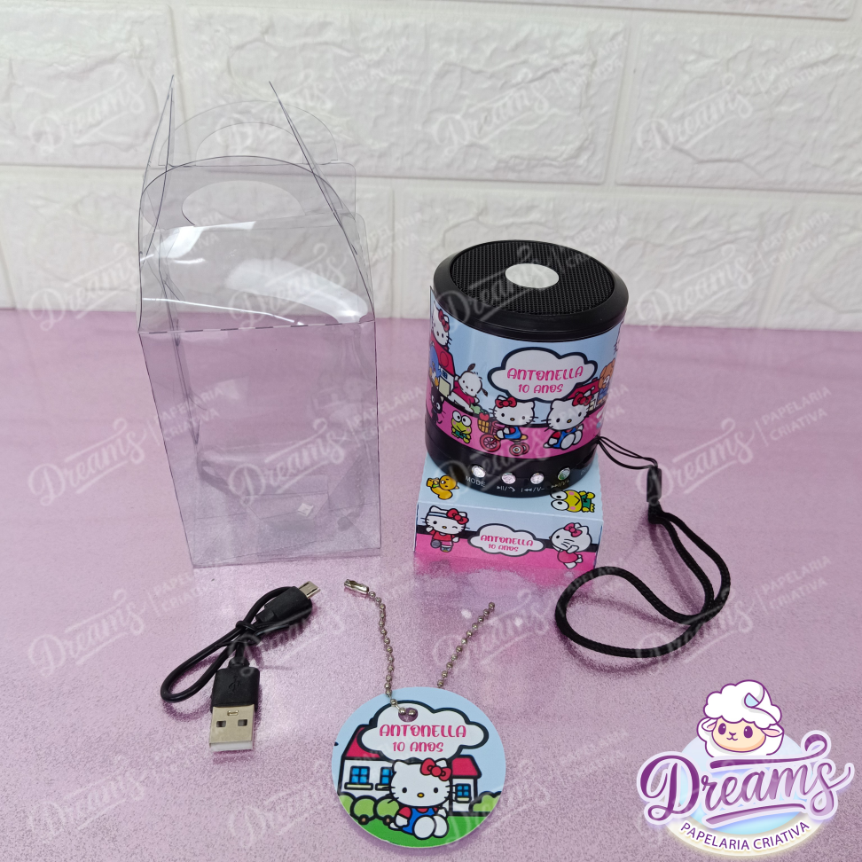 Kit com 20 Caixas de Som Bluetooth 887 Personalizadas – Hello Kitty