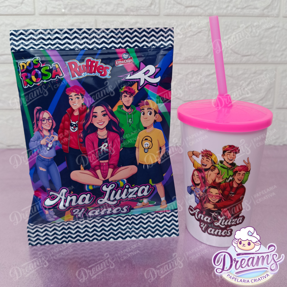 Kit com 12 Batatas Ruffles e 12 Copos de 480 ml – Dos Rosa