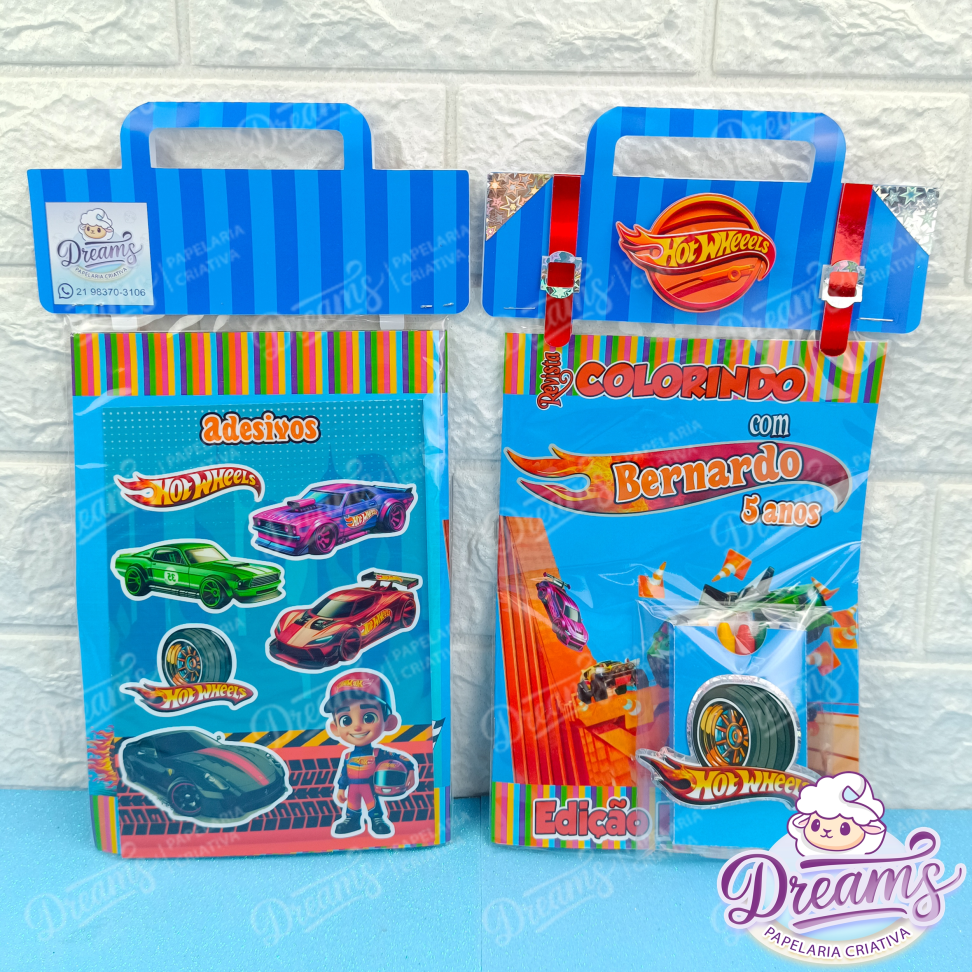 Kit com 20 Revistas de Colorir, Giz de Cera e Adesivos de Luxo – Hot Wheels - #5
