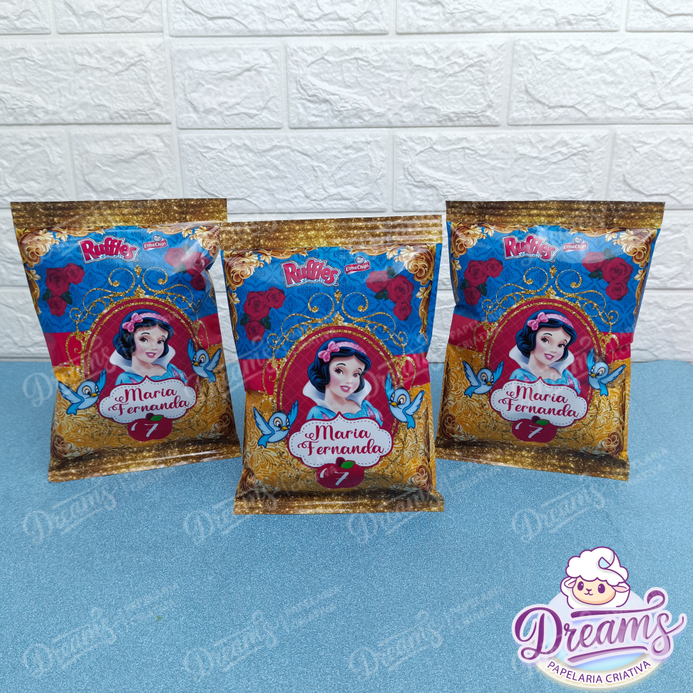 Kit com 20 Pacotes de Batata Ruffles 17 g Personalizados – Branca de Neve - #6