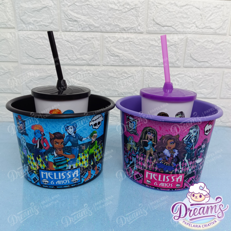 Kit com 10 Cineminhas: Copo 480 ml e Balde de 1,5 Litro – Monster High - #3
