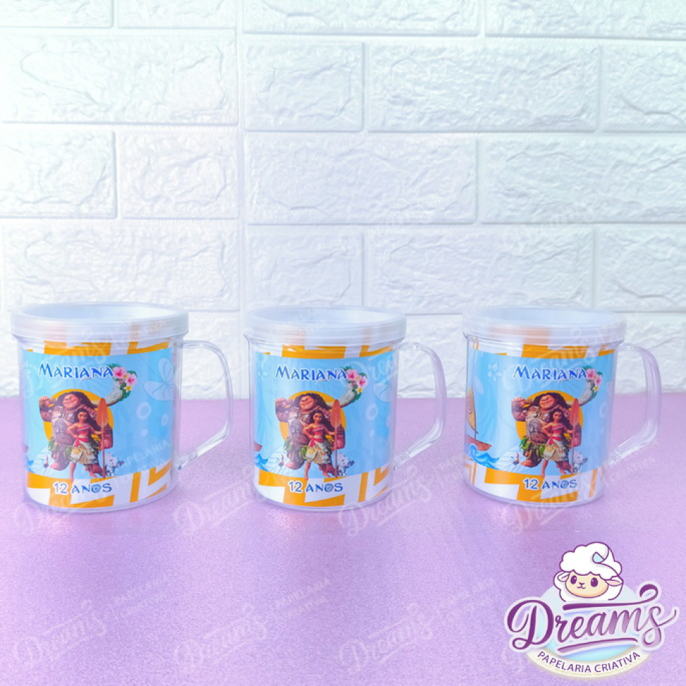 Kit com 20 Canecas Acrílicas Rosqueáveis 380 ml – Moana