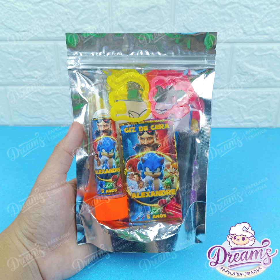 Kit com 10 Saquinhos Zip Lock Diversão 14 × 20 cm – Sonic - #3