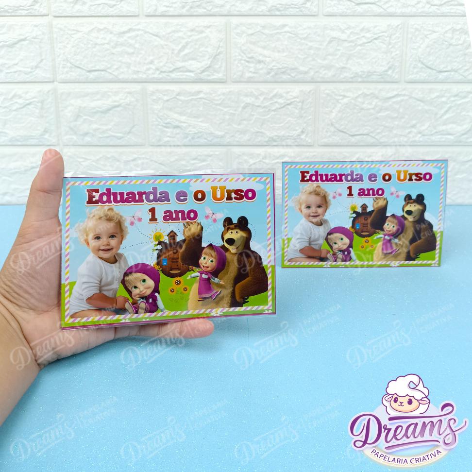 Kit com 20 Ímãs de Geladeira 10 × 15 cm – Masha e o Urso - #3