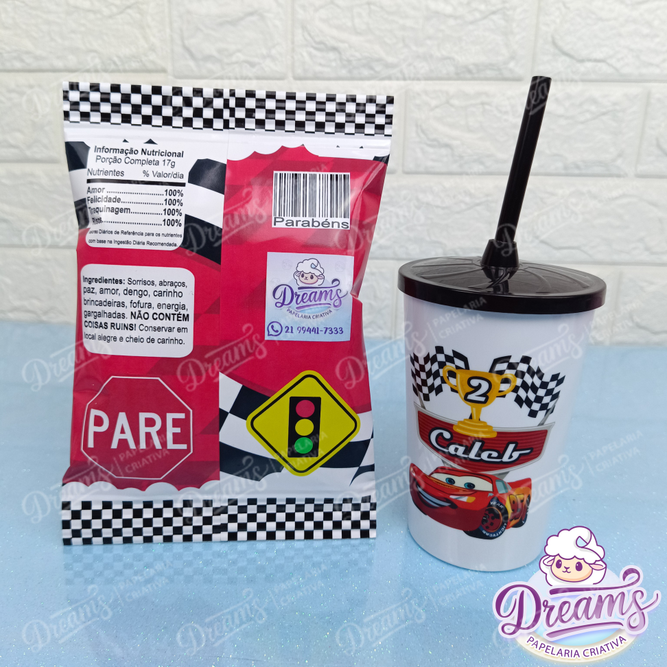 Kit com 12 Batatas Ruffles e 12 Copos de 480 ml – Carros