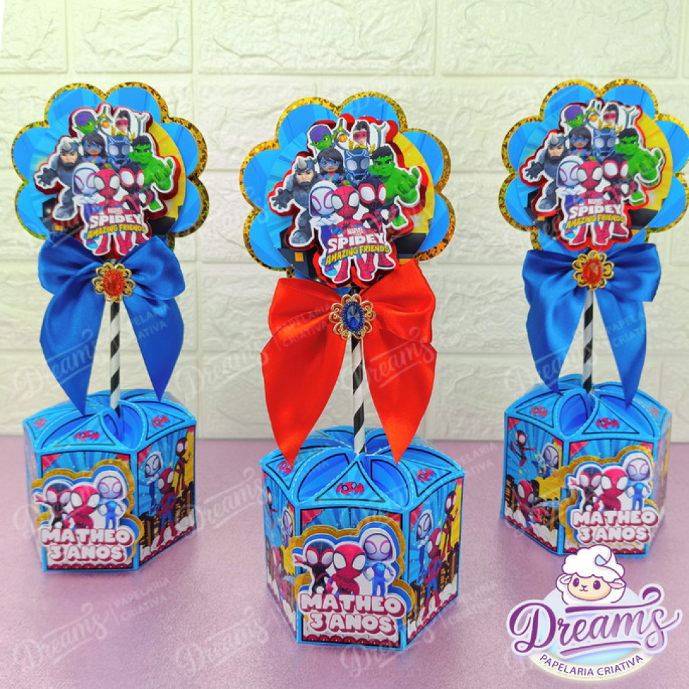 Kit com 20 Caixas Sextavadas Personalizadas – Homem-Aranha e Seus Amigos - #3