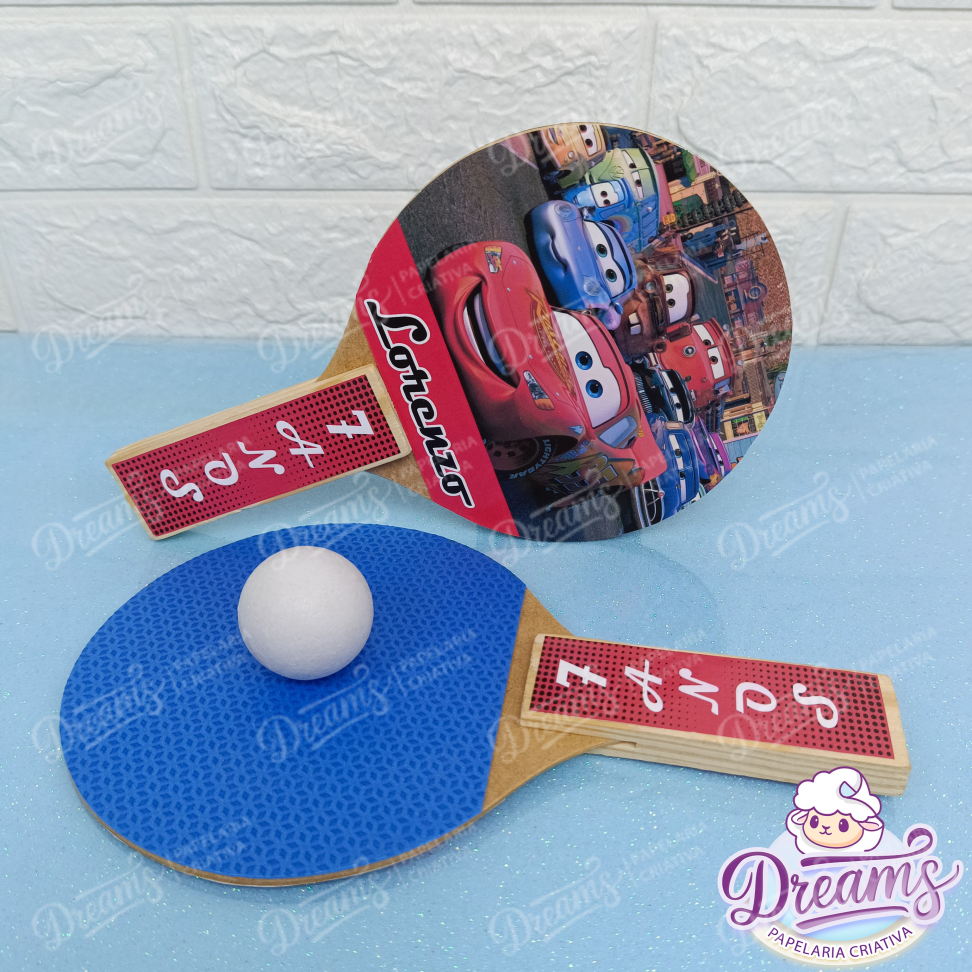 20 Raquetes de Ping Pong Personalizadas Carros